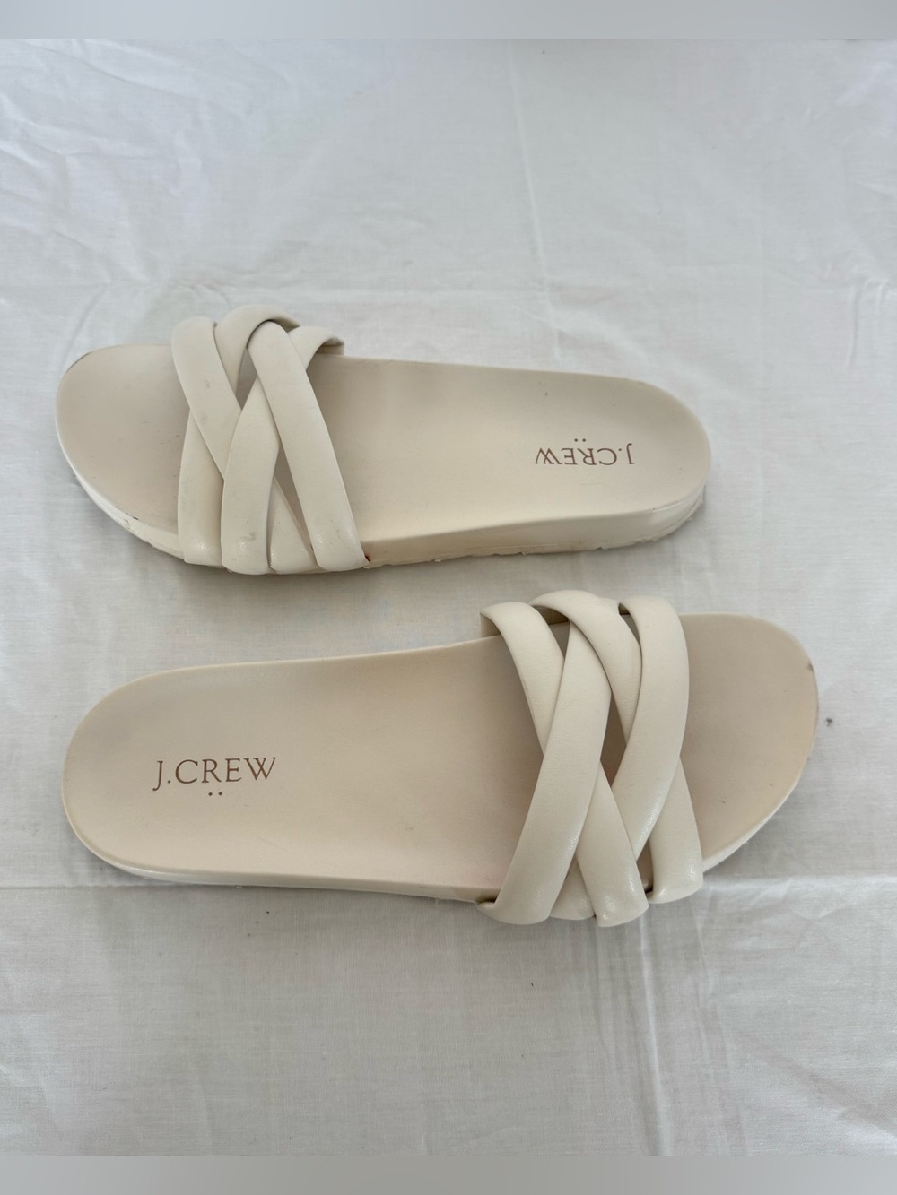 J. Crew Cream Braided Slide Sandals Size 9